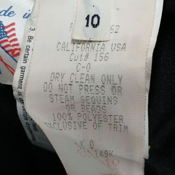 Cache Vintage black sequin embellished ruched dress Sz 10 EUC Made in USA - Picture 10 of 10